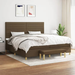 vidaXL Sommier à lattes et matelas - Marron foncé 200x200 cm