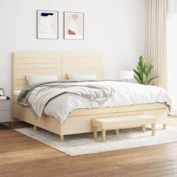 vidaXL Sommier à lattes avec matelas 200x200 cm - Crème