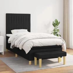 VidaXL Sommier à lattes avec matelas - Noir
