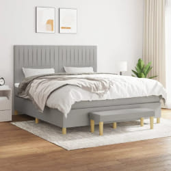 VidaXL Sommier avec matelas - Gris clair 160x200 cm
