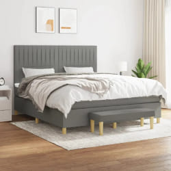 vidaXL Sommier Tapissier Gris foncé 160x200 cm