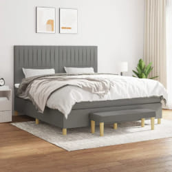 VIDAXL Sommier à lattes avec matelas - Gris foncé 180x200 cm