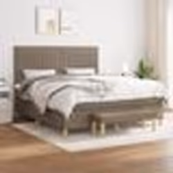 vidaXL Sommier à lattes de lit avec matelas Taupe 180x200 cm Tissu - 180 x 200 cm