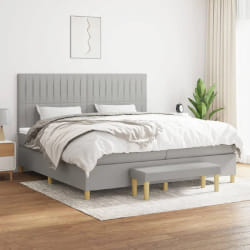 VIDAXL Sommier à lattes avec matelas - Gris clair 200x200 cm