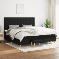 VidaXL Sommier à lattes et matelas 200x200 cm Noir