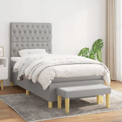 vidaXL Sommier et matelas 90x190 cm - Gris clair