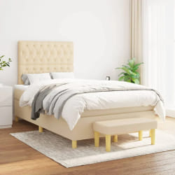 vidaXL Sommier à lattes avec matelas 120x200 cm - Crème