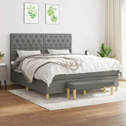 VidaXL Sommier à lattes avec matelas - Gris foncé
