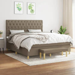 vidaXL Sommier Taupe avec Matelas 160x200 cm