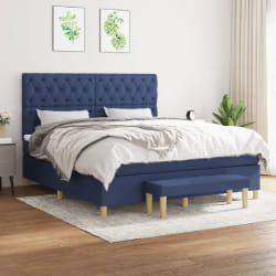 vidaXL Sommier à lattes avec matelas 160x200 cm - Bleu