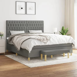 vidaXL Sommier Gris foncé 180x200 cm