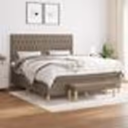 vidaXL Sommier à lattes de lit avec matelas Taupe 180x200 cm Tissu - 180 x 200 cm