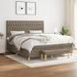 vidaXL Sommier à lattes de lit avec matelas Taupe 180x200 cm Tissu - 180 x 200 cm