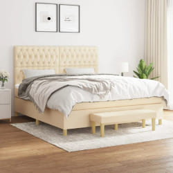 vidaXL Sommier à lattes avec matelas 180x200 cm - Crème