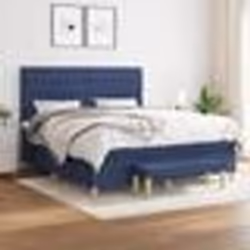 vidaXL Sommier à lattes de lit avec matelas Bleu 180x200 cm Tissu 3137419
