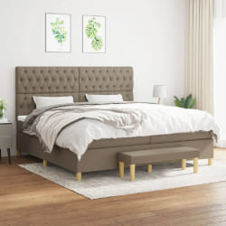 VIDAXL Sommier à lattes et matelas 200x200 cm - Taupe