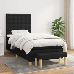 vidaXL Sommier à lattes avec matelas - Noir - 80x200 cm