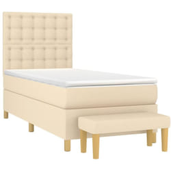 Vidaxl Sommier À Lattes De Lit Avec Matelas Crème 80x200 Cm Tissu