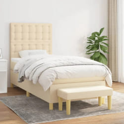 VIDAXL Sommier à lattes avec matelas - Crème 90x190 cm