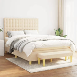 VIDAXL Sommier à lattes avec matelas 140x200 cm Crème