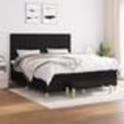 vidaXL Sommier à lattes de lit avec matelas Noir 160x200 cm Tissu - 160 x 200 cm