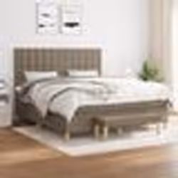 vidaXL Sommier à lattes de lit avec matelas Taupe 160x200 cm Tissu - 160 x 200 cm
