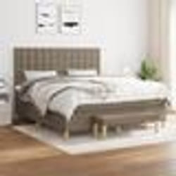 vidaXL Sommier à lattes de lit avec matelas Taupe 160x200 cm Tissu - 160 x 200 cm