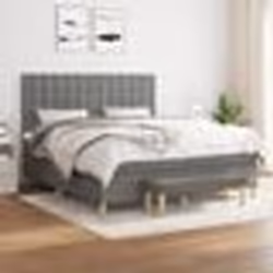 vidaXL Sommier à lattes de lit avec matelas Gris foncé 180x200cm Tissu - 180 x 200 cm