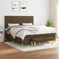 VidaXL Sommier à lattes 180x200 cm avec matelas - Marron foncé