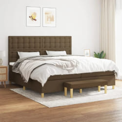 vidaXL Sommier à lattes avec Matelas - Marron foncé 200x200 cm