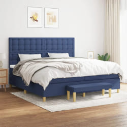 Vidaxl Lit à sommier avec matelas - Bleu
