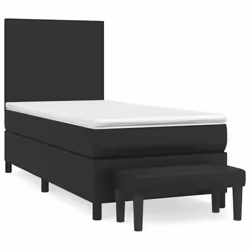 VidaXL 3137515, Bois/faux cuir, Noir, Noir, 900 mm, 1930 mm, 1280 mm