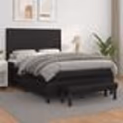 vidaXL Sommier à lattes de lit avec matelas Noir 140x190 cm Similicuir - 140 x 190 cm