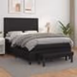 vidaXL Sommier à lattes de lit avec matelas Noir 140x200 cm Similicuir - 140 x 200 cm