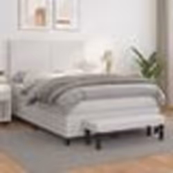 vidaXL Sommier à lattes de lit avec matelas Blanc 140x200cm Similicuir - 140 x 200 cm