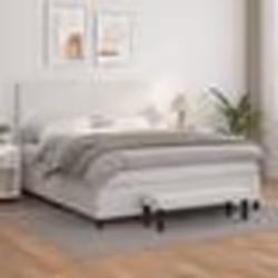 vidaXL Sommier à lattes de lit avec matelas Blanc 160x200cm Similicuir - 160 x 200 cm