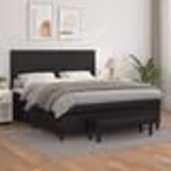 vidaXL Sommier à lattes de lit avec matelas Noir 180x200 cm Similicuir - 180 x 200 cm