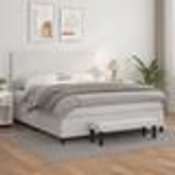 vidaXL Sommier à lattes de lit avec matelas Blanc 180x200cm Similicuir - 180 x 200 cm