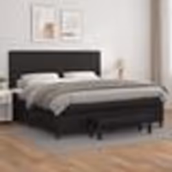 vidaXL Sommier à lattes de lit avec matelas Noir 200x200 cm Similicuir - 200 x 200 cm