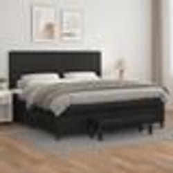 vidaXL Sommier à lattes de lit avec matelas Noir 200x200 cm Similicuir - 200 x 200 cm