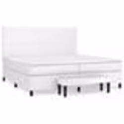 3137564 vidaXL Lit à sommier tapissier avec matelas Blanc 200x200cm Similicuir