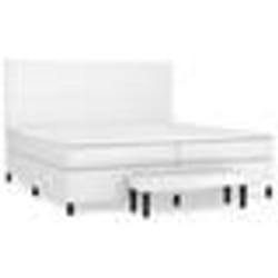 3137564  vidaXL Lit à sommier tapissier avec matelas Blanc 200x200cm Similicuir