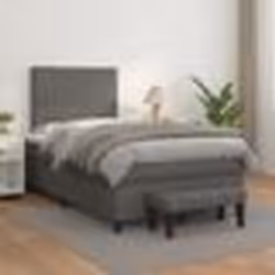 vidaXL Sommier à lattes de lit avec matelas Gris 120x200 cm Similicuir - 120 x 200 cm