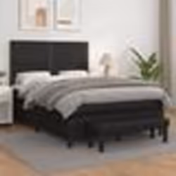 vidaXL Sommier à lattes de lit avec matelas Noir 140x190 cm Similicuir - 140 x 190 cm