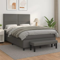 vidaXL Sommier à lattes avec matelas gris 140x200 cm