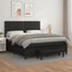vidaXL Sommier à lattes de lit avec matelas Noir 180x200 cm Similicuir - 180 x 200 cm
