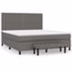 vidaXL Sommier à lattes de lit avec matelas Gris 180x200 cm Similicuir - 180 x 200 cm