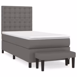 VidaXL 3137663, Bois/faux cuir, Gris, 1440 mm, 1930 mm, 1280 mm, 100 x 30 mm