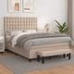 vidaXL Sommier à lattes de lit avec matelas Cappuccino 140x200 cm - 140 x 200 cm