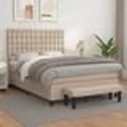 vidaXL Sommier à lattes de lit avec matelas Cappuccino 140x200 cm - 140 x 200 cm